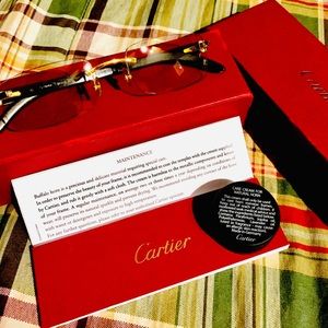 AUTHENTIC 2019 Cartier Blk buffalo horn glasses